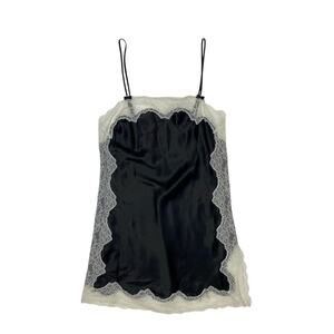 Victoria's Secret Black Slip with White Lace Trim